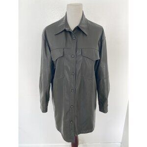 Apparis Riley Faux Leather Shacket Shirt Jacket
